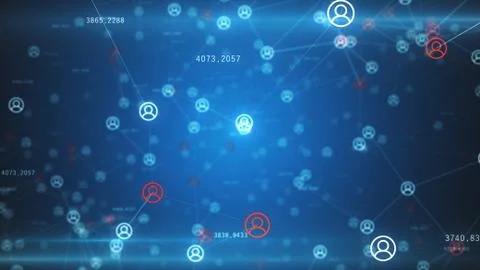 Abstract network of physical devices on the Internet using a network connecti Stock Photos