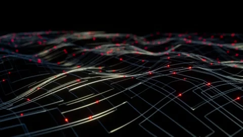 Abstract network with red led lights highlighting security issues, malware Stock Footage 343664335