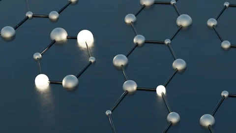 Abstract Network Sci-Fi Connected Hexagons Stockbeeldmateriaal 242810481