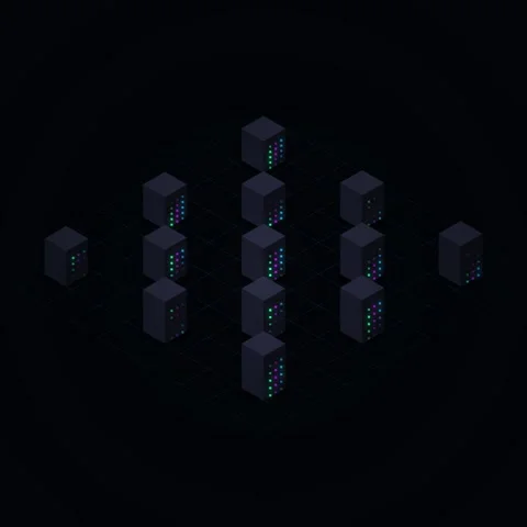 Abstract Network of Servers and Data Flow - Futuristic Technology Concept Stock Footage 347260204
