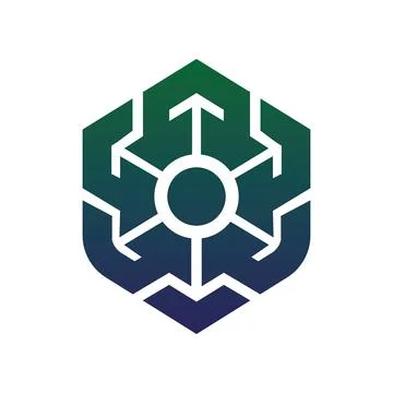 Abstract Network Shield Logo Design with Technology Security Connection Symbol. Stock Illustration