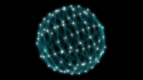 Abstract network of sphere dots glow shape background Stock Footage 90261226