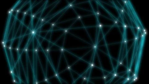 Abstract network of sphere dots glow shape background Stock Illustration