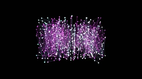 Abstract network structure with colorful nodes and Stock Footage 340044345