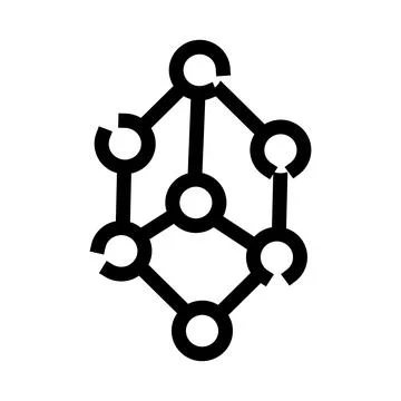 Abstract network structure connecting data points icon イラスト素材