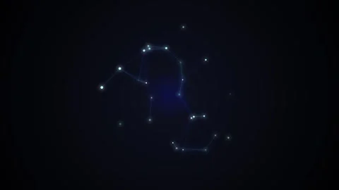 Abstract network structure pulsing with light particles in dark digital spa.. Stock Footage 340940639
