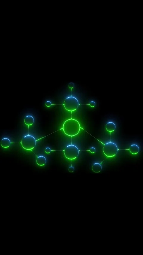 Abstract network structure vertical video with glowing nodes on dark backgr.. Stock Footage 344860407