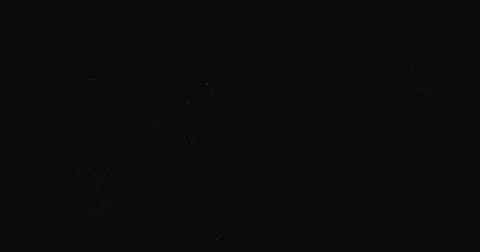 Abstract network of thin lines and dots on a black background, science and .. Illustrazione stock
