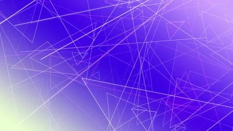 An abstract network of thin white lines and triangular shapes glows over in.. Stock Illustration