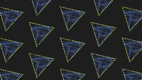 Abstract network triangles pattern on dark background, seamless tech backdrop Stock Footage 330054238