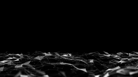 Abstract Network Visualization with Black Background and Geometric Patterns 库存影片 339244447