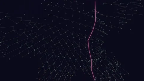 Abstract Network Visualization with Connected Nodes and Lines Stock Footage 332037012