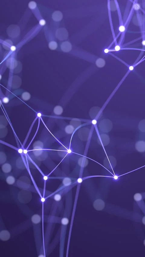 Abstract network visualization with glowing nodes and connecting lines. Stock Footage 314839016