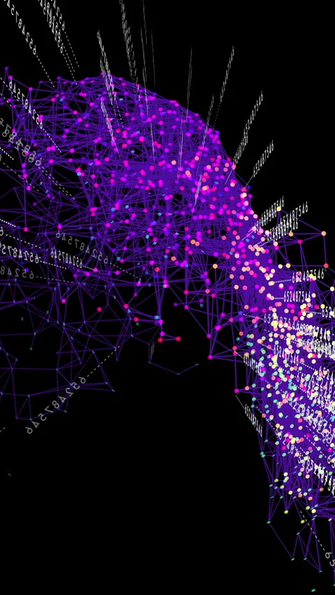 An Abstract Network Visualization illustrating Data Connections and complex Vidéo 287528450