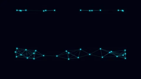 Abstract network visualization with interconnected blue nodes on black Video stock 335118021