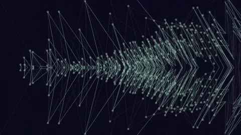 Abstract Network Visualization with Interconnected Nodes and Lines Stock Footage 332184277