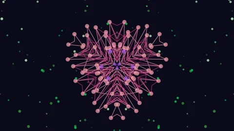 Abstract Network Visualization with Pink Nodes. Stock Footage 330348871