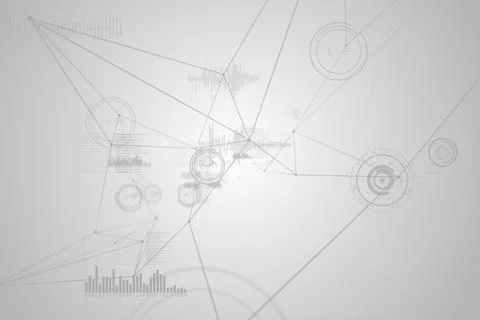 Abstract network visualization is showing flat style with circular nodes, Stock Illustration