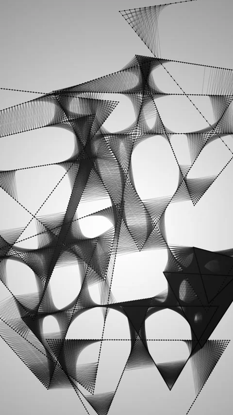 Abstract network web of interconnected architectural lines Stock Footage 329142746