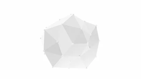 Abstract network of white triangles connected by circles on white background. Stock Footage 263274028