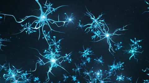 Abstract neural cells. Synapses and neuronal cells send electrical chemical Stock Illustration