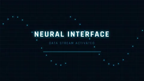 Abstract neural interface visualization for deep learning or brain tech conce Stock Footage 336805319
