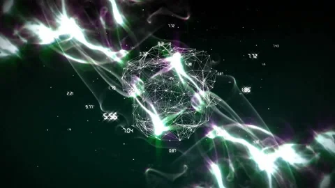 Abstract neural network and data points animation over dark background Stock Footage 304312930