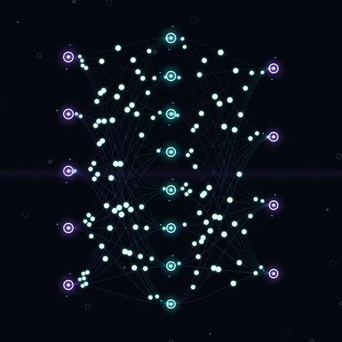 Abstract Neural Network Animation: AI, Machine Learning, Data Science, Tech.. Stock Footage 347259602