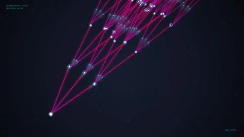 Abstract Neural Network Animation: Data Flow, AI, Machine Learning, Technolog Stock Footage 348416020
