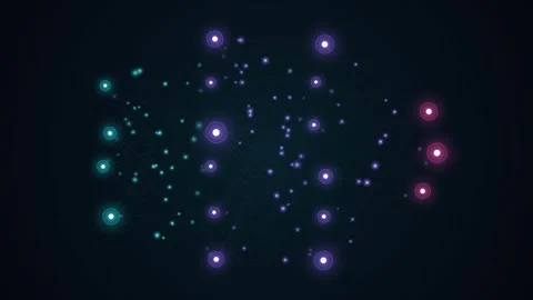 Abstract Neural Network Animation with Glowing Nodes and Data Connections 動画素材 343906126