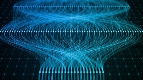 Abstract Neural Network Architecture Visualization, Connected Nodes and Data Stock Footage 338010685