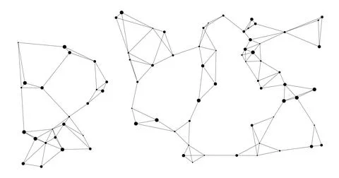 Abstract Neural Network Connection Pattern Art 库存插图