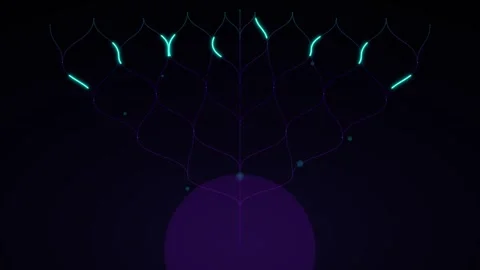 Abstract neural network data flow animation with glowing digital connection.. Stock Footage 337558171