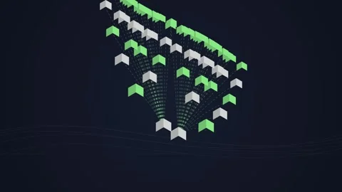 Abstract Neural Network Data Flow Animation, AI Technology Concept Stock Footage 348422808