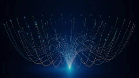 Abstract Neural Network Data Streams Glowing Digital Connections and Futuristic Stock Footage 344234660