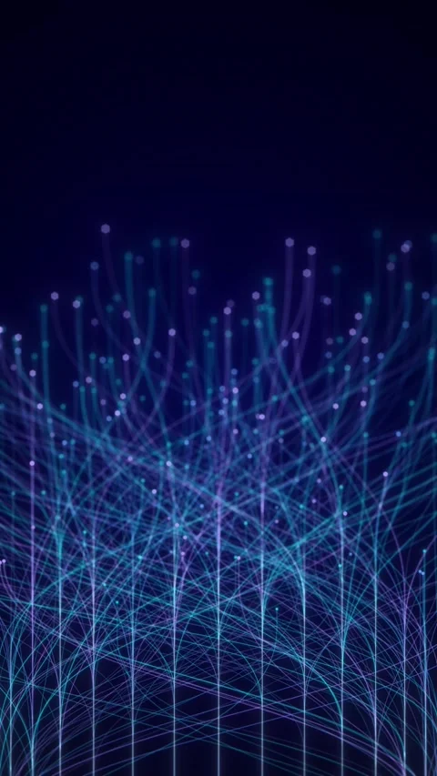 Abstract Neural Network Graph Visualization, AI Machine Learning Data Stock Footage 329611112