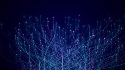 Abstract Neural Network Graph Visualization, AI Machine Learning Data 스톡 동영상 329611123