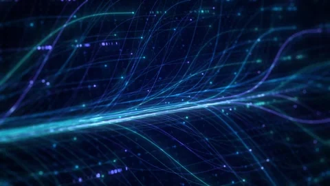 Abstract Neural Network Graph Visualization, AI Machine Learning Data Stock Footage 329611878