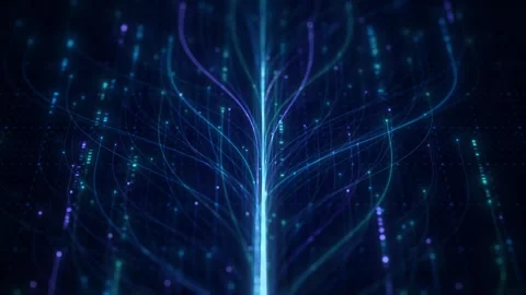 Abstract Neural Network Graph Visualization, AI Machine Learning Data Stock Footage 329611939