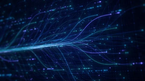 Abstract Neural Network Graph Visualization, AI Machine Learning Data Stock Footage 331156996