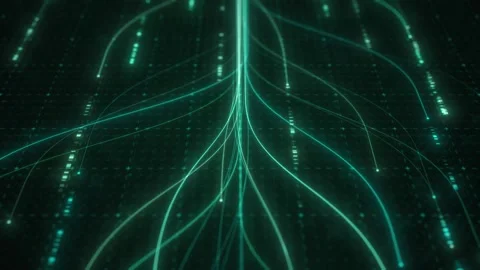 Abstract Neural Network Graph Visualization, AI Machine Learning Data Stock Footage 333698101
