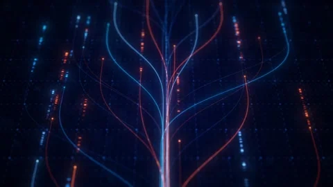 Abstract Neural Network Graph Visualization, AI Machine Learning Data Stock Footage 333698163