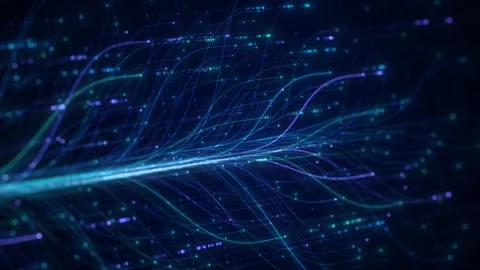 Abstract Neural Network Graph Visualization, AI Machine Learning Data Stock Footage 333698372