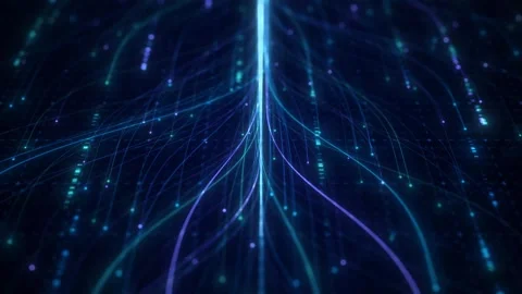 Abstract Neural Network Graph Visualization, AI Machine Learning Data Stock Footage 337115990