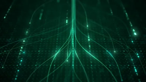 Abstract Neural Network Graph Visualization, AI Machine Learning Data Stock Footage 338010180