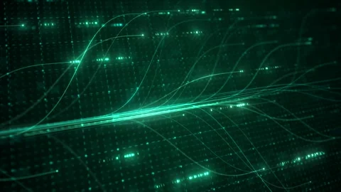 Abstract Neural Network Graph Visualization, AI Machine Learning Data Stock Footage 338010404