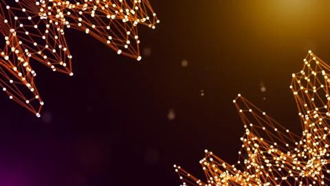 Abstract Neural Network Structure With Glowing Connected Nodes Stock Illustration