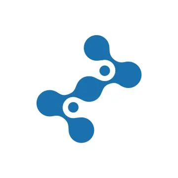 Abstract neuron cell biotech molecule atom nanotechnology logo vector icon Stock Illustration