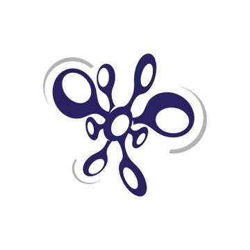Abstract neuron cell biotech molecule atom nanotechnology logo vector icon Stock Illustration