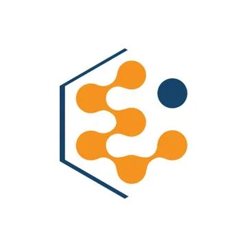 Abstract neuron cell biotech molecule atom nanotechnology logo vector icon il Stock Illustration